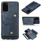 For Samsung Galaxy Note 20 Double Buckle PU + TPU Shockproof Magnetic Protective Case with Card Slot & Holder(Blue) - 1
