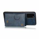 For Samsung Galaxy Note 20 Double Buckle PU + TPU Shockproof Magnetic Protective Case with Card Slot & Holder(Blue) - 4