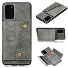 For Samsung Galaxy Note 20 Double Buckle PU + TPU Shockproof Magnetic Protective Case with Card Slot & Holder(Grey) - 1