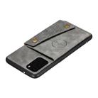 For Samsung Galaxy Note 20 Double Buckle PU + TPU Shockproof Magnetic Protective Case with Card Slot & Holder(Grey) - 3