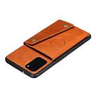 For Samsung Galaxy Note 20 Double Buckle PU + TPU Shockproof Magnetic Protective Case with Card Slot & Holder(Brown) - 2
