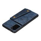 For Samsung Galaxy Note 20 Ultra Double Buckle PU + TPU Shockproof Magnetic Protective Case with Card Slot & Holder(Blue) - 3