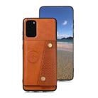 For Samsung Galaxy Note 20 Ultra Double Buckle PU + TPU Shockproof Magnetic Protective Case with Card Slot & Holder(Brown) - 2