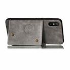 For Xiaomi Redmi 9A Double Buckle PU + TPU Shockproof Magnetic Protective Case with Card Slot & Holder(Grey) - 3