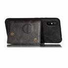 For Xiaomi Redmi 9A Double Buckle PU + TPU Shockproof Magnetic Protective Case with Card Slot & Holder(Black) - 3