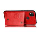 For Xiaomi Redmi 9C Double Buckle PU + TPU Shockproof Magnetic Protective Case with Card Slot & Holder(Red) - 3