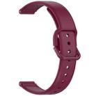12mm Solid Color Nail Buckle Silicone Watch Band(Wine Red) - 2