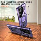 For Samsung Galaxy A15 Shield Hollow Frame Holder MagSafe Phone Case(Purple) - 2