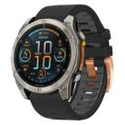 For Garmin Fenix 8 AMOLED 43mm Rose Gold Steel Buckle Quick Release Silicone Watch Band(Black Gray) - 1