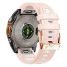 For Garmin Fenix 8 AMOLED 43mm Rose Gold Steel Buckle Quick Release Silicone Watch Band(Khaki White) - 2