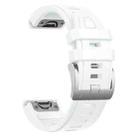 For Garmin Fenix 8 AMOLED 43mm Silver Steel Buckle Quick Release Silicone Watch Band(White) - 3