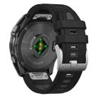 For Garmin Fenix 8 AMOLED 43mm Silver Steel Buckle Quick Release Silicone Watch Band(Black Gray) - 2