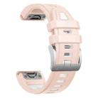 For Garmin Fenix 8 AMOLED 43mm Silver Steel Buckle Quick Release Silicone Watch Band(Khaki White) - 3