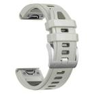 For Garmin Fenix 8 AMOLED 43mm Silver Steel Buckle Quick Release Silicone Watch Band(Sand Gray) - 3