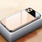 For iPhone X / XS Transparent Glass Electroplating Ultra-thin Shockproof Protective Case(Gold) - 1