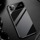 For iPhone XR Transparent Glass Electroplating Ultra-thin Shockproof Protective Case(Black) - 2