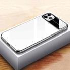 For iPhone XS Max Transparent Glass Electroplating Ultra-thin Shockproof Protective Case(Silver) - 1
