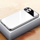 For iPhone 11 Pro Transparent Glass Electroplating Ultra-thin Shockproof Protective Case(Silver) - 1