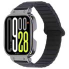 For Redmi Watch 5 / Watch 4 Metal Black Frame Integrated I-shaped Magnetic Silicone Watch Band(Black) - 1