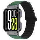 For Redmi Watch 5 / Watch 4 Metal Black Frame Integrated I-shaped Magnetic Silicone Watch Band(Dark Teal Black) - 1