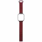 For Redmi Watch 5 / Watch 4 Metal Black Frame Integrated I-shaped Magnetic Silicone Watch Band(Wine Red Black) - 3