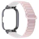 For Redmi Watch 5 / Watch 4 Metal Black Frame Integrated I-shaped Magnetic Silicone Watch Band(Pink Starlight) - 2