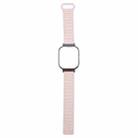 For Redmi Watch 5 / Watch 4 Metal Black Frame Integrated I-shaped Magnetic Silicone Watch Band(Pink Starlight) - 3