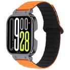 For Redmi Watch 5 / Watch 4 Metal Black Frame Integrated I-shaped Magnetic Silicone Watch Band(Orange Black) - 1