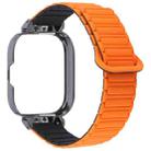 For Redmi Watch 5 / Watch 4 Metal Black Frame Integrated I-shaped Magnetic Silicone Watch Band(Orange Black) - 2