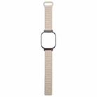 For Redmi Watch 5 / Watch 4 Metal Black Frame Integrated I-shaped Magnetic Silicone Watch Band(Milk Tea Rocky White) - 3