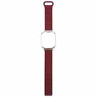 For Redmi Watch 5 / Watch 4 Metal Silver Frame Integrated I-shaped Magnetic Silicone Watch Band(Wine Red Black) - 3