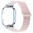 For Redmi Watch 5 / Watch 4 Metal Silver Frame Integrated I-shaped Magnetic Silicone Watch Band(Pink Starlight) - 2