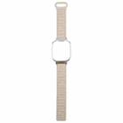 For Redmi Watch 5 / Watch 4 Metal Silver Frame Integrated I-shaped Magnetic Silicone Watch Band(Milk Tea Rocky White) - 3