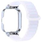 For Redmi Watch 5 / Watch 4 Metal Silver Frame Integrated I-shaped Magnetic Silicone Watch Band(Ceramic White) - 2