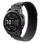 For Garmin 22mm Loop Nylon Hook and Loop Fastener Quick Release Watch Band(Black Grey) - 1