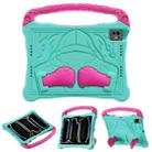 For iPad Pro 11 2024 Boxing Series Kickstand EVA Shockproof Tablet Case with Shoulder Strap(Mint Rose Red) - 1