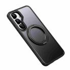 For Samsung Galaxy S25+ 5G Frosted 360 Degree MagSafe Magnetic Holder Phone Case(Black) - 2