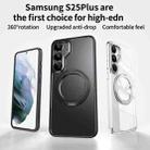 For Samsung Galaxy S25+ 5G Frosted 360 Degree MagSafe Magnetic Holder Phone Case(Grey) - 3
