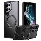 For Samsung Galaxy S25 Ultra 5G Frosted 360 Degree MagSafe Magnetic Holder Phone Case(Black) - 1