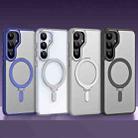 For Samsung Galaxy S25 5G MagSafe Airbag Shockproof Frosted Phone Case with Fold Holder(Grey) - 2