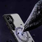 For Samsung Galaxy S25 5G MagSafe Airbag Shockproof Frosted Phone Case with Fold Holder(Silver) - 3