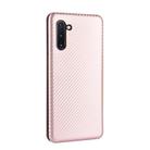 For Samsung Galaxy Note10 Carbon Fiber Texture Horizontal Flip TPU + PC + PU Leather Case with Card Slot(Pink) - 3