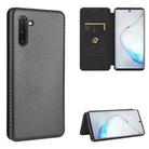 For Samsung Galaxy Note10 Carbon Fiber Texture Horizontal Flip TPU + PC + PU Leather Case with Card Slot(Black) - 1