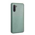 For Samsung Galaxy Note10 Carbon Fiber Texture Horizontal Flip TPU + PC + PU Leather Case with Card Slot(Green) - 3