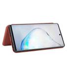 For Samsung Galaxy Note10 Carbon Fiber Texture Horizontal Flip TPU + PC + PU Leather Case with Card Slot(Brown) - 4