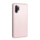 For Samsung Galaxy Note10 Plus Carbon Fiber Texture Horizontal Flip TPU + PC + PU Leather Case with Card Slot(Pink) - 1