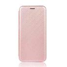 For Samsung Galaxy Note10 Plus Carbon Fiber Texture Horizontal Flip TPU + PC + PU Leather Case with Card Slot(Pink) - 3