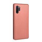 For Samsung Galaxy Note10 Plus Carbon Fiber Texture Horizontal Flip TPU + PC + PU Leather Case with Card Slot(Brown) - 3