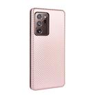 For Samsung Galaxy Note20 Ultra Carbon Fiber Texture Horizontal Flip TPU + PC + PU Leather Case with Card Slot(Pink) - 3