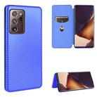 For Samsung Galaxy Note20 Ultra Carbon Fiber Texture Horizontal Flip TPU + PC + PU Leather Case with Card Slot(Blue) - 1